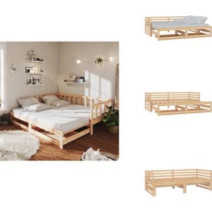 vidaXL Bedbank - Bedbanken - Bed Bank - Bed Banken - Slaapbank uitschuifbaar massief grenenhout 2x(90x200) cm