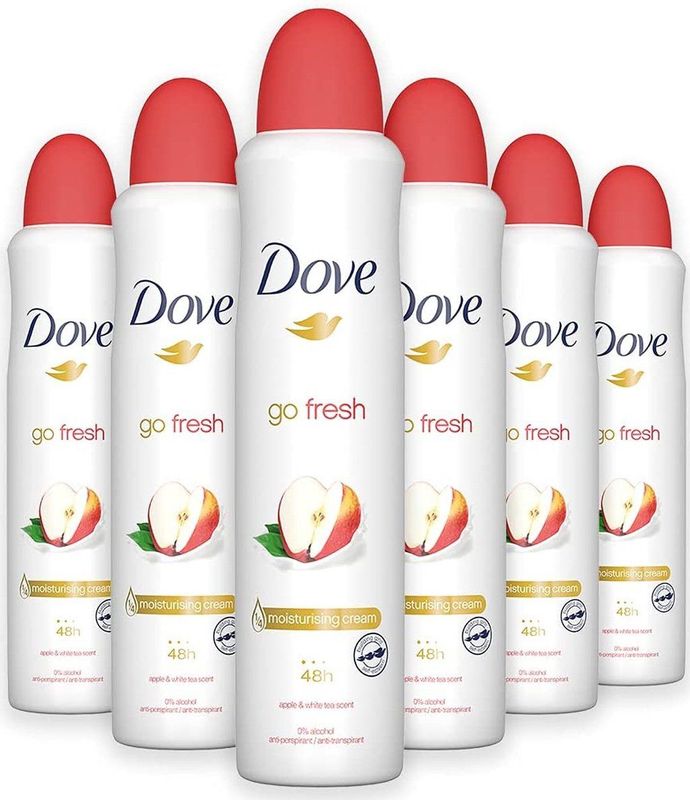Dove - Go Fresh Apple & White Tea - Deo Spray - Voordeelverpakking 6 x 250 ml