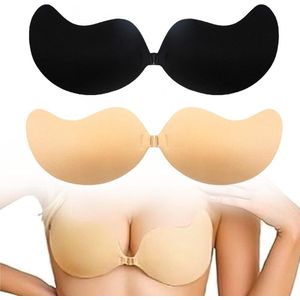 2 paar zelfklevende push-up bh's met onzichtbare strapless functie, dames bh's met herbruikbare zelfklevende technologie.