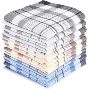 Set van 12 Zachte Classic Zakdoeken voor Mannen en Vrouwen
