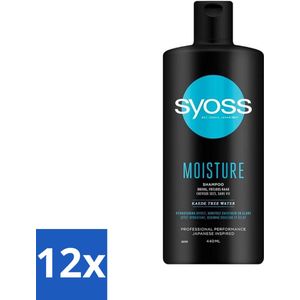 Syoss Moisture Shampoo - Shampoo - Hydraterend - 440 ml - Voordeelverpakking - 12 stuks