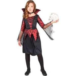 LUCIDA - Halloweenvampierenkostuum voor meisjes - M 122/128 (7-9 jaar)