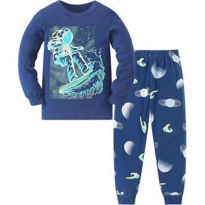 Jongens Pyjama Set Katoen Lange Mouwen Dinosaurussen Nachtkleding 3-9 Jaar