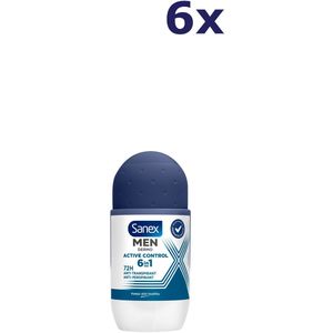Sanex Deo - roll-on - men - active control - dermo - 6x 50ml
