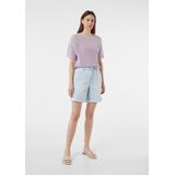 comma - Korte Broeken - Denim - Met Vaste Omslag en Strikceintuur