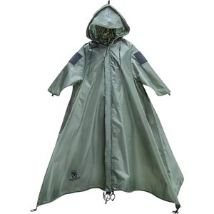 Military Rain Poncho Shelter 2 in 1 Multifunctional Poncho Camping Tent Tactical Raincoat Outdoor Rain Cape Multi-Way