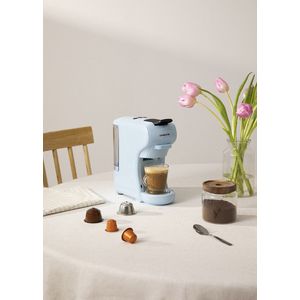 CREATE POTTS STYLANCE Koffiemachine - Koffiecupmachine - Capsule Koffiezetapparaat - Nespresso, Dolce Gusto - 1450W - Pastelblauw