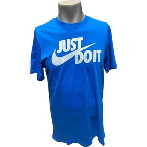 NIKE T-SHIRT BLAUW/WIT - MAAT XS