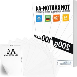 A4 Matte Paper - 100 Sheets Premium White Paper for Postcards Letters Crafts - 200 g, DIN Format