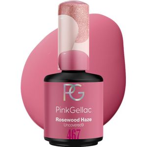Pink Gellac - Uncovered9 - Gellak - 467 Rosewood Haze - 15ml - Glanzende Roze Gel Nagellak - Nazomer Collectie