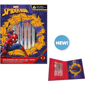 Spider-man Pennen set - Kleur set Spiderman - Gel Pennen - Kleurboekje
