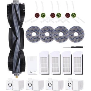 Accessoires voor Ecovacs DEEBOT X1 omni,21 stuks voor Ecovacs Deebot X1 Omni X1 Robotstofzuiger Hoofdborstel Reinigingsborstels HEPA-Filters Doekjes Zijborstel Stofzakken Schroevendraaier