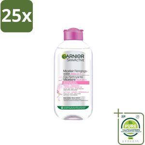 25 x Garnier - SkinActive - Micellair Water - Gevoelige Huid - Gezichtsreiniger - 200 ml - Grootverpakking - Micellair Water - Gezichtsreiniger - Gevoelige Huid - Make-up Remover - Alcoholvrij