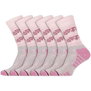 Dames sokken | Warme wollen sokken | Merk: O'Neill | Kleur: Roze | Maat: 35 t/m 46 | 6 Paar