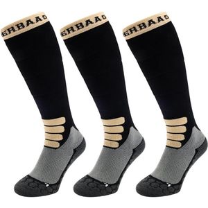 Poederbaas Skisokken Merinowol Pro - 3-pack Zwart - Maat 35/38
