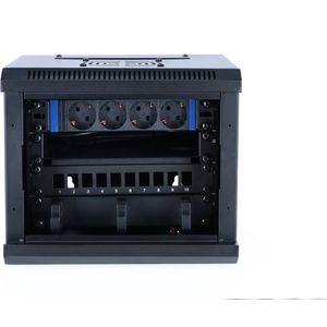 DSIT 4U wandkast - Set - met glazen deur - 312x310x264mm (BxDxH) - serverbehuizing - serverrack - serverkast