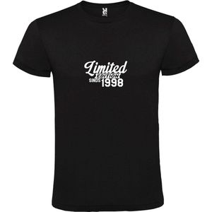 Zwart T-Shirt met “Limited sinds 1998 “ Afbeelding Wit Size M