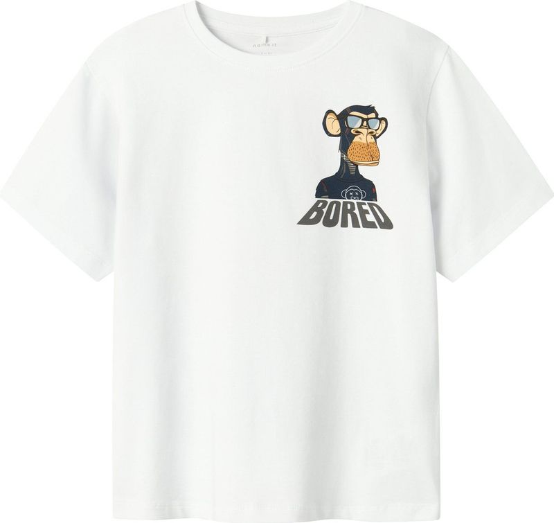 Name it t-shirt jongens - wit - NKMdyn2 128
