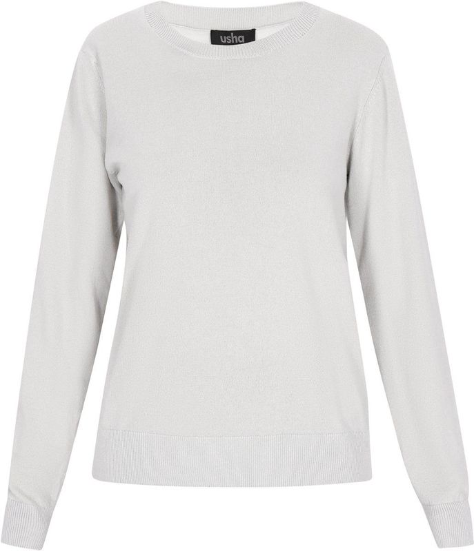 usha - BLACK LABEL - Trui - Lichtgrijs - Knitwear - Lange Mouw