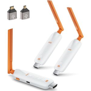 Draadloze HDMI zender met 2 ontvangers - draadloze transmissie van laptop naar tv en projector