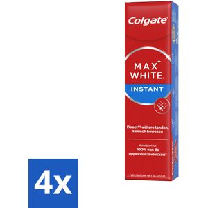 4 x Colgate Tandpasta Max White Optic 75 ml - Tandpasta - Colgate - Max White Optic - Wittere Tanden - Optische Whitening
