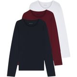 Boss - T-shirt Lange Mouw - Blauw - 3-Pack