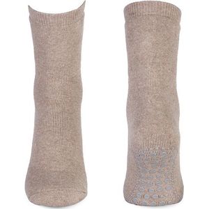 Badstof anti-slip sokken beige 27/30