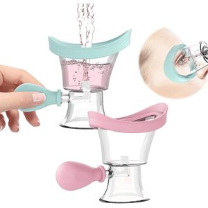 Herbruikbare Oogcup - Draagbare Silicone Oogwasbeker - 2 Stuks - Handmatige Luchtdruk Oogreiniging in Blauw en Roze