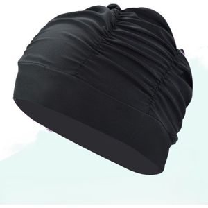 2 stuks badmutsen, damesbadmutsen, nylon badmutsen, elastische, comfortabele badmutsen, geplooide elastische, comfortabele badmutsen, badmutsen, houden je kapsel ongewijzigd. - zwart