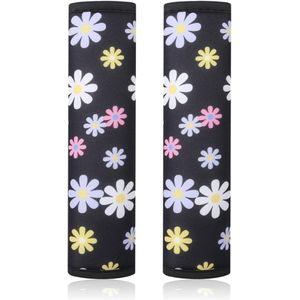 JGS ® Veiligheidsgordelkussen voor kinderen, veiligheidsgordelbescherming, schouderkussen, slaapkussen, neksteun voor kinderen, bloemenpatroon (2 stuks)