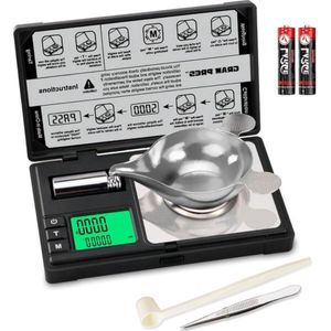 Weegschaal - Personenweegschaal Hoge Precisie Milligramweegschaal 50g-0001g Digitale Mini-Zakweegschaal Gram Weegschaal voor Stof Sieraden Medicijnen Edelstenen Navulling met Calgewicht