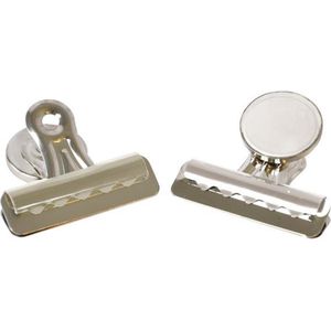 LPC Papierklem Bulldog clip - magnetisch - zilver -12 stuks