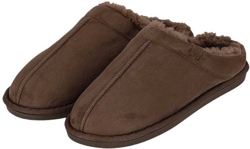 Apollo - Heren Sloffen - Taupe - Suede Buitenkant - Met Wol - Instap