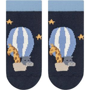 FALKE Baby Balloon Animals Noppen op de zool katoen huissokken baby blauw - maat 62-68