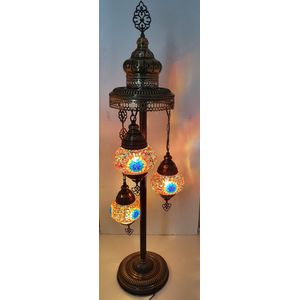 Oosterse Glans - Handgemaakte Mozaïeklamp - Staande lamp 102cm - Multikleur