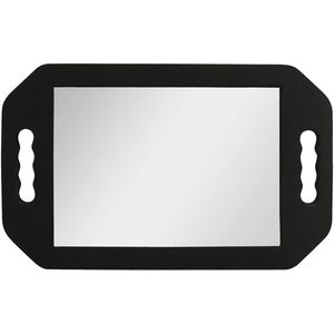Lichtgewicht hand spiegel - ergonomische handvatten - 1 stuk - zwart schuim - 41 x 25 cm