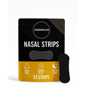 Essence & Co™ – Neusstrips - 33 stuks – Anti Snurk Neuspleisters – Tegen Slaapproblemen – Beter Slapen – Vrije Ademhaling – Verstopte Neus – Neusspreider – Hypoallergeen – Zacht & Comfortabel