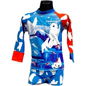Procean - zwemkleding- voor kinderen - UV-werend - blauwe ijsbeer - maat 134