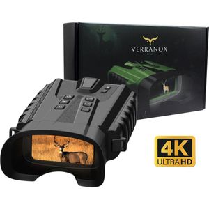 Verranox® Full-Color Nachtkijker Zwart - Nachtkijker met infrarood - Verrekijker- 4K ULTRA HD VIDEO - 128GB Micro SD kaart - Mini Tripod- Night vision- 5200mAh Accu- Digitale Verrekijker