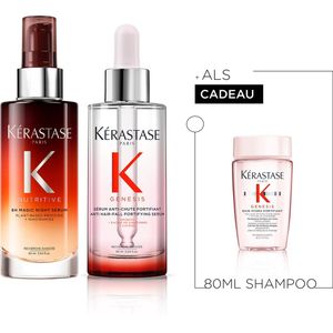 Kérastase Nutritive-Genesis Duo - Nachtserum 90ml & Serum 90ml - Shampoo 80ml Cadeau - Voor Droog Haar & Anti-haaruitval