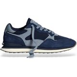 HOFF - City Stuttgart - Leren Sneakers - Marineblauw - Vetersluiting - Casual