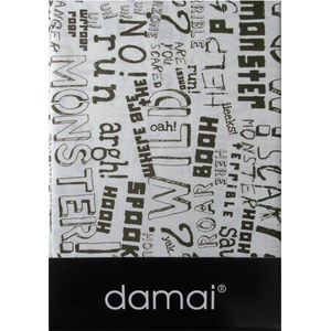 Damai Typo Dekbedovertrek - Eenpersoons - 140x200/220 cm - Khaki