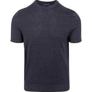 Suitable - Knitted T-shirt Navy - Heren - Maat L - Modern-fit