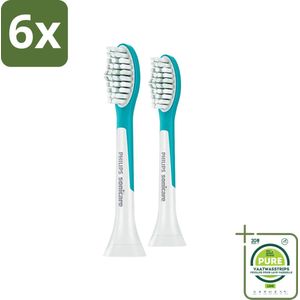 Philips Sonicare - Opzetborstels - For Kids Standard - Voor Kinderen - 2 opzetborstels - HX6042/33 - Voordeelverpakking - 6 stuks - Philips Sonicare - Tandenborstel voor kinderen
