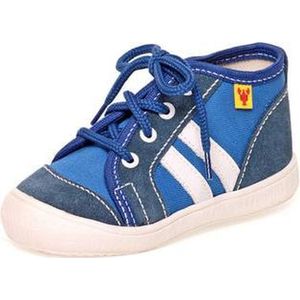 Gympen - gymschoenen - jongens - textiel/leer- blauw - maat 26