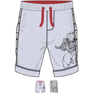 Spiderman jongens short - korte broek - bermuda - grijs - Maat 128/8 jaar