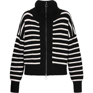 DreiMaster - Vest - Gestreept - Hoge Kraag - Volledige Ritssluiting