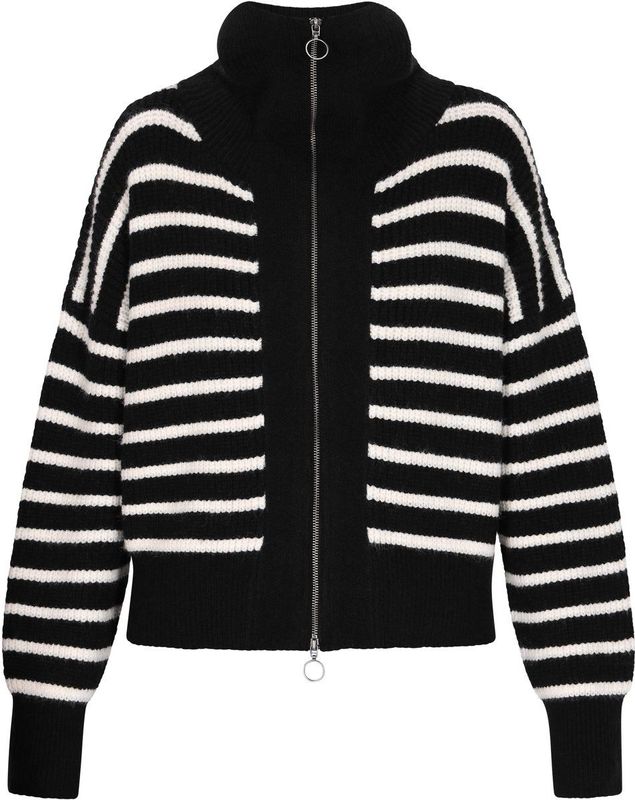 DreiMaster - Vest - Gestreept - Hoge Kraag - Volledige Ritssluiting