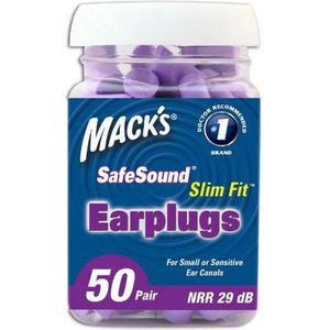 Macks - Soft Foam Earplugs Slim Fit - Oordoppen - 50 Paar - Geluidsreductie 31 dB