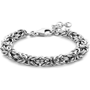 Zilver - Gerhodineerde Armband - Koningsschakel - 10 mm - 18 + 3 cm